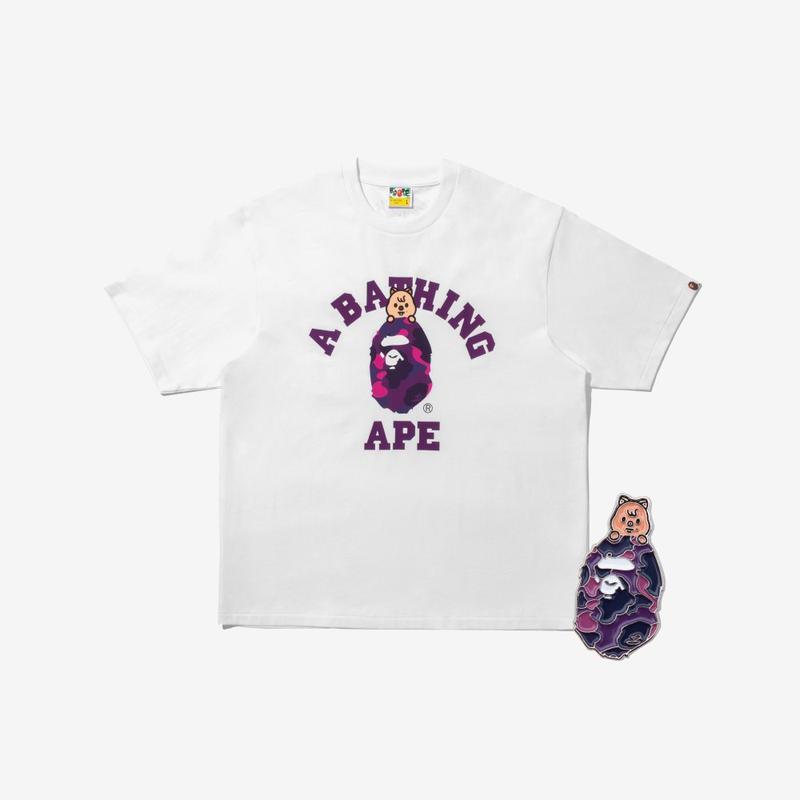 SET] BAPE X Stray Kids HAN QUOKKA COLLEGE TEE M (HAN) + METAL PINS