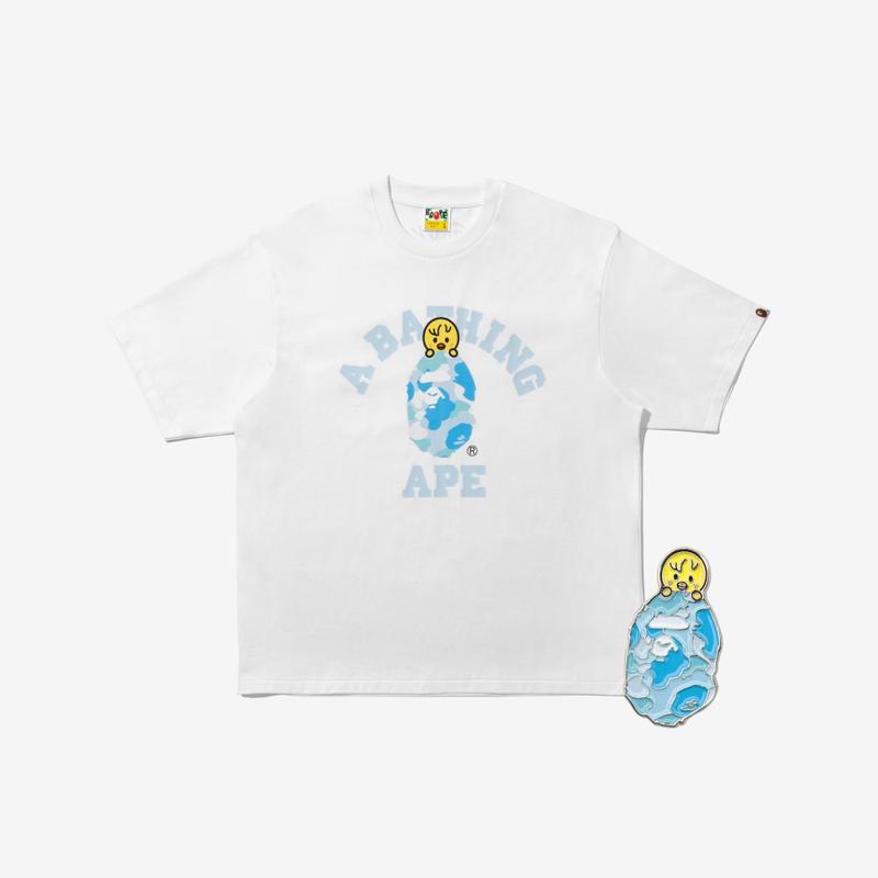 SET] BAPE X Stray Kids BbokAri COLLEGE TEE M (Felix) + METAL PINS