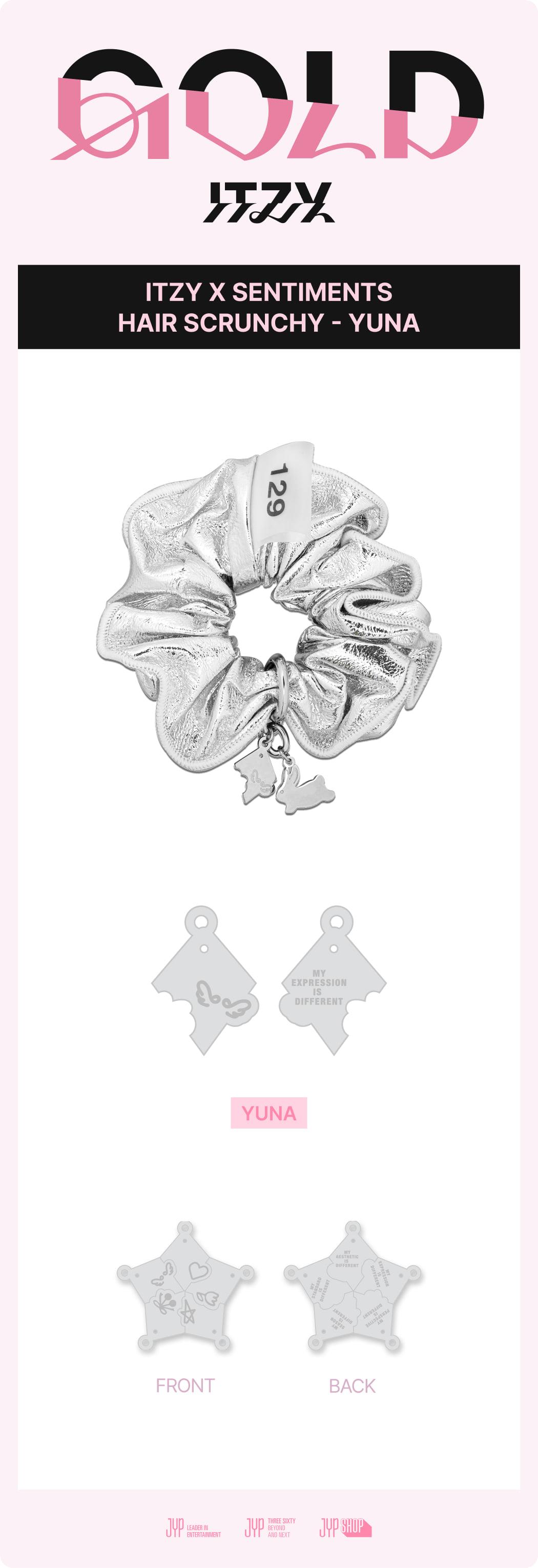 ITZY GOLD popup sentiments シュシュ　ユナ ITZY] ITZY X SENTIMENTS HAIR SCRUNCHY - YUNA - ITZY [GOLD] POP-UP