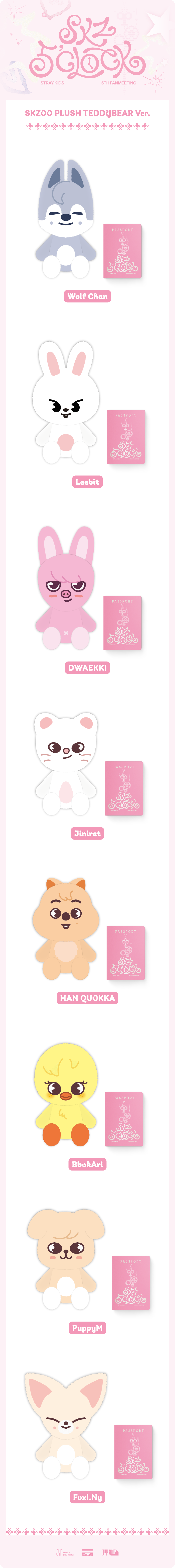 SKZOO PLUSH TEDDYBEAR Ver. - SKZ 5'CLOCK | FANS SHOP