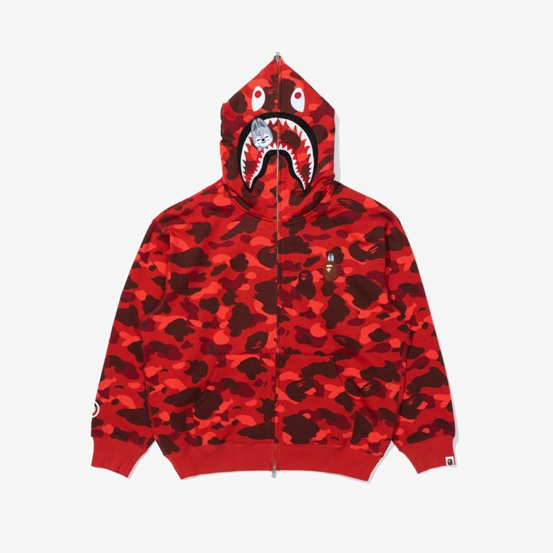 BAPE X Stray Kids Wolf Chan SHARK FULL ZIP HOODIE M (Bang Chan