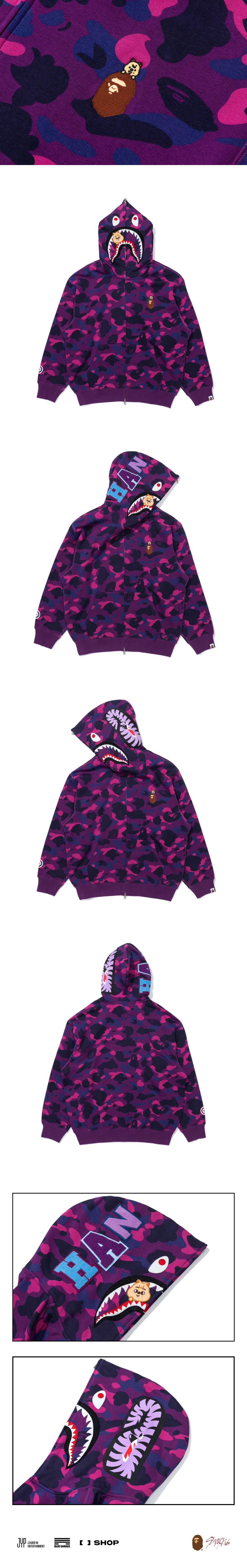 BAPE X Stray Kids HAN QUOKKA SHARK FULL ZIP HOODIE M (HAN) | FANS SHOP