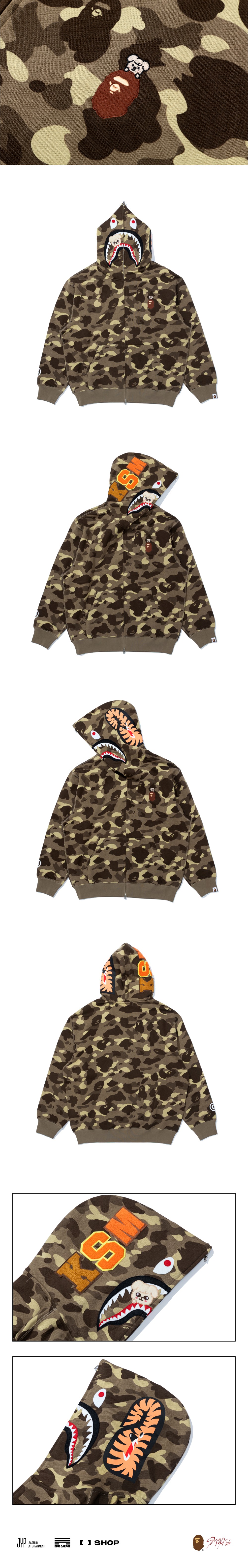 BAPE X Stray Kids PuppyM SHARK FULL ZIP HOODIE M (Seungmin) | FANS