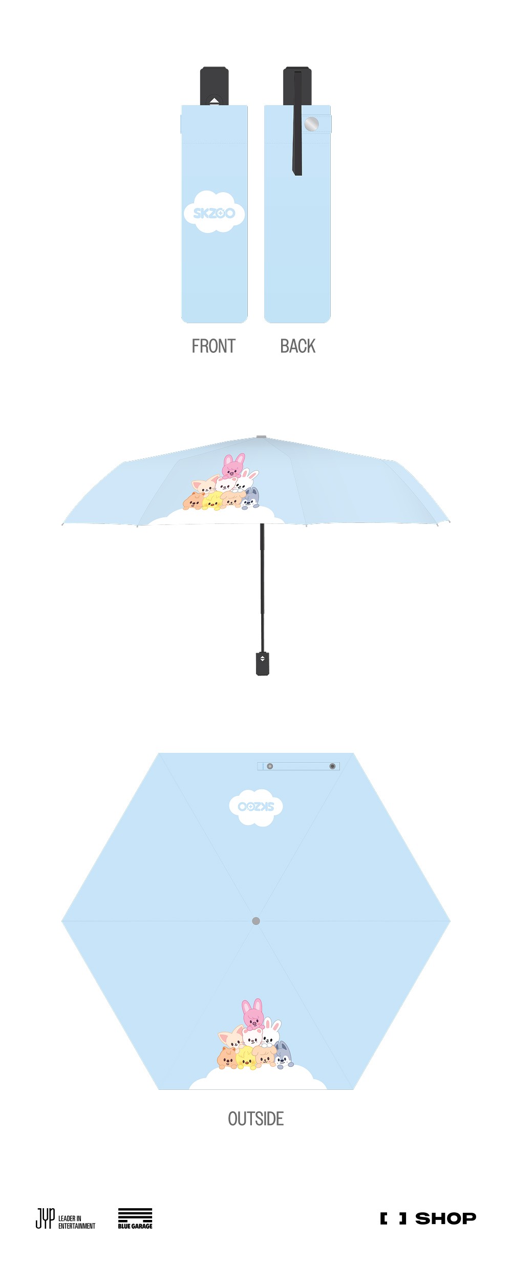 straykids SKZOO 晴雨兼用 折りたたみ傘 SKZOO FOLDING SUN UMBRELLA - celebrATE | FANS SHOP